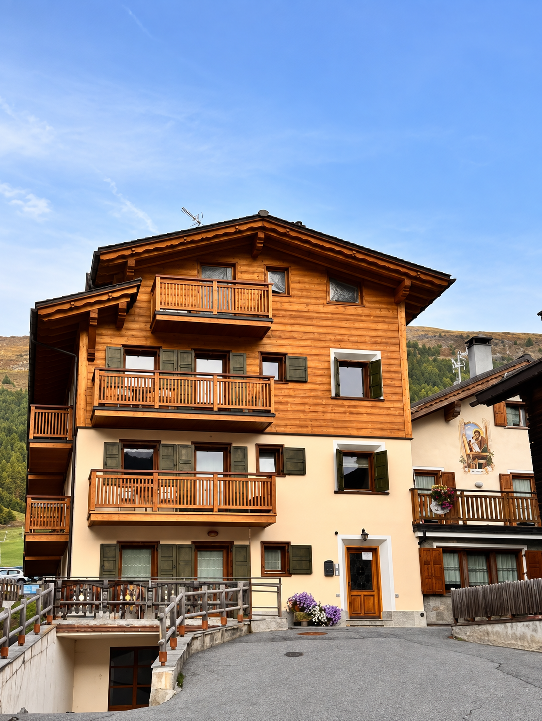 Rappresentazione elaborata dell’edificio di famiglia che ospita Sunrise Livigno